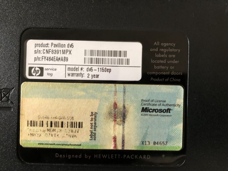 PC HP notebook 15” para peças.