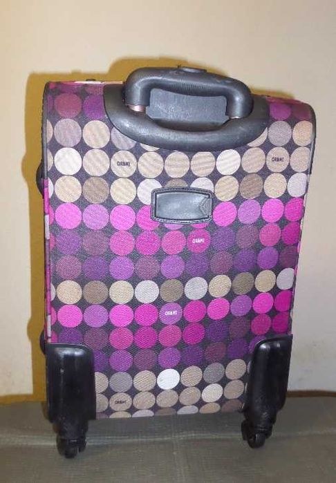 Чемодан тканевый разноцветный, 4 колеса, 50Х35Х22/26 см.