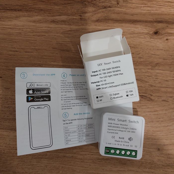 Розумний новий міні перемикач WiFi DIY Smart Switch 16А для Tuya Smart
