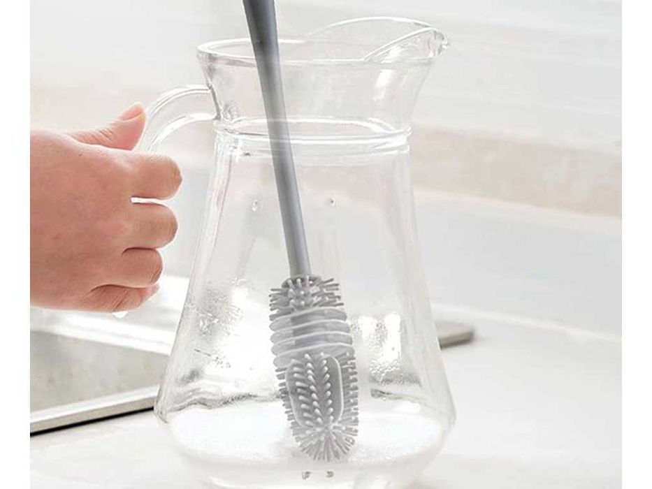 SZCZOTKA do MYCIA Butelek Szklanek Myjka SILIKONOWA Długa Dokładna NEW