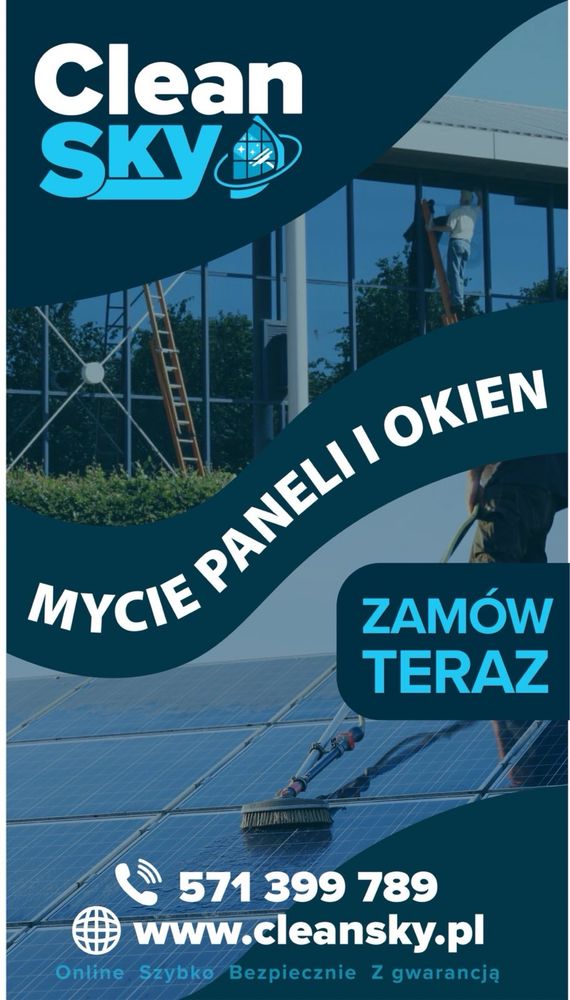 Mycie paneli fotowoltaicznych, przeszkleń, magazynów oraz powierzchni