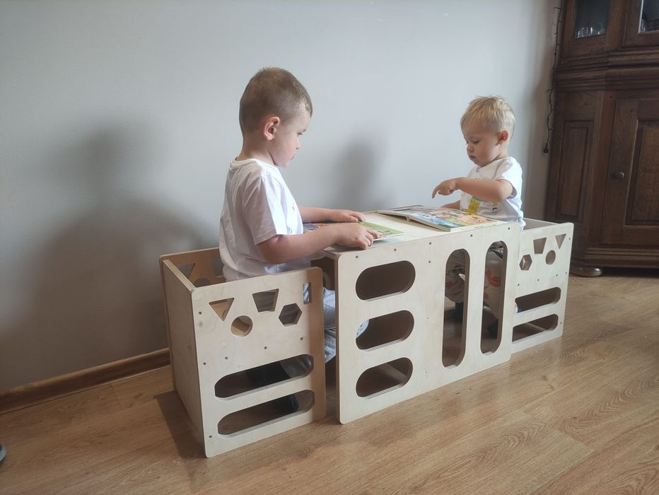 Krzesełko / Stolik rosnące / Montessori. Mebelki modułowe dla dziecka
