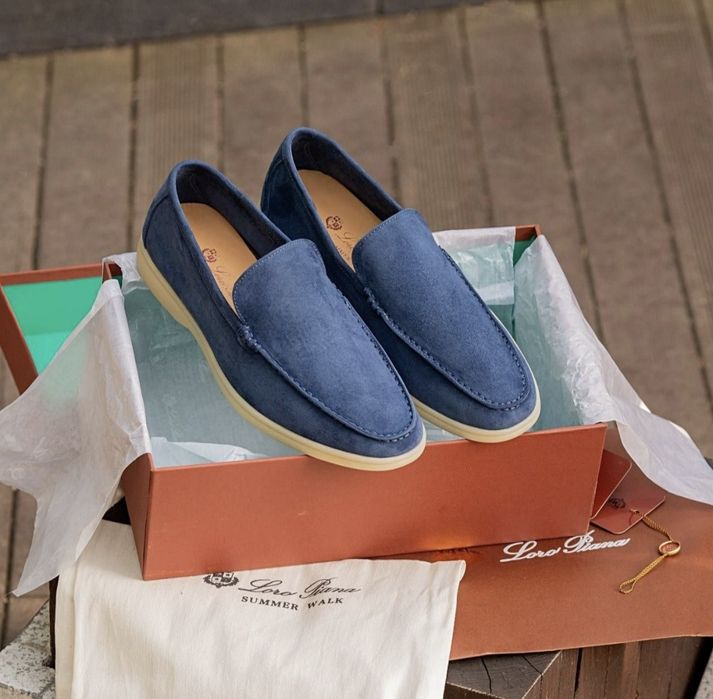 р36-45 Лофери Loro Piana Loafers Grey Blue Brown Beige