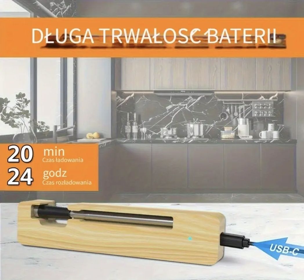 ,Termometr bezprzewodowy, do mięs-kiełbasy-steków.termosonda.sonda.
