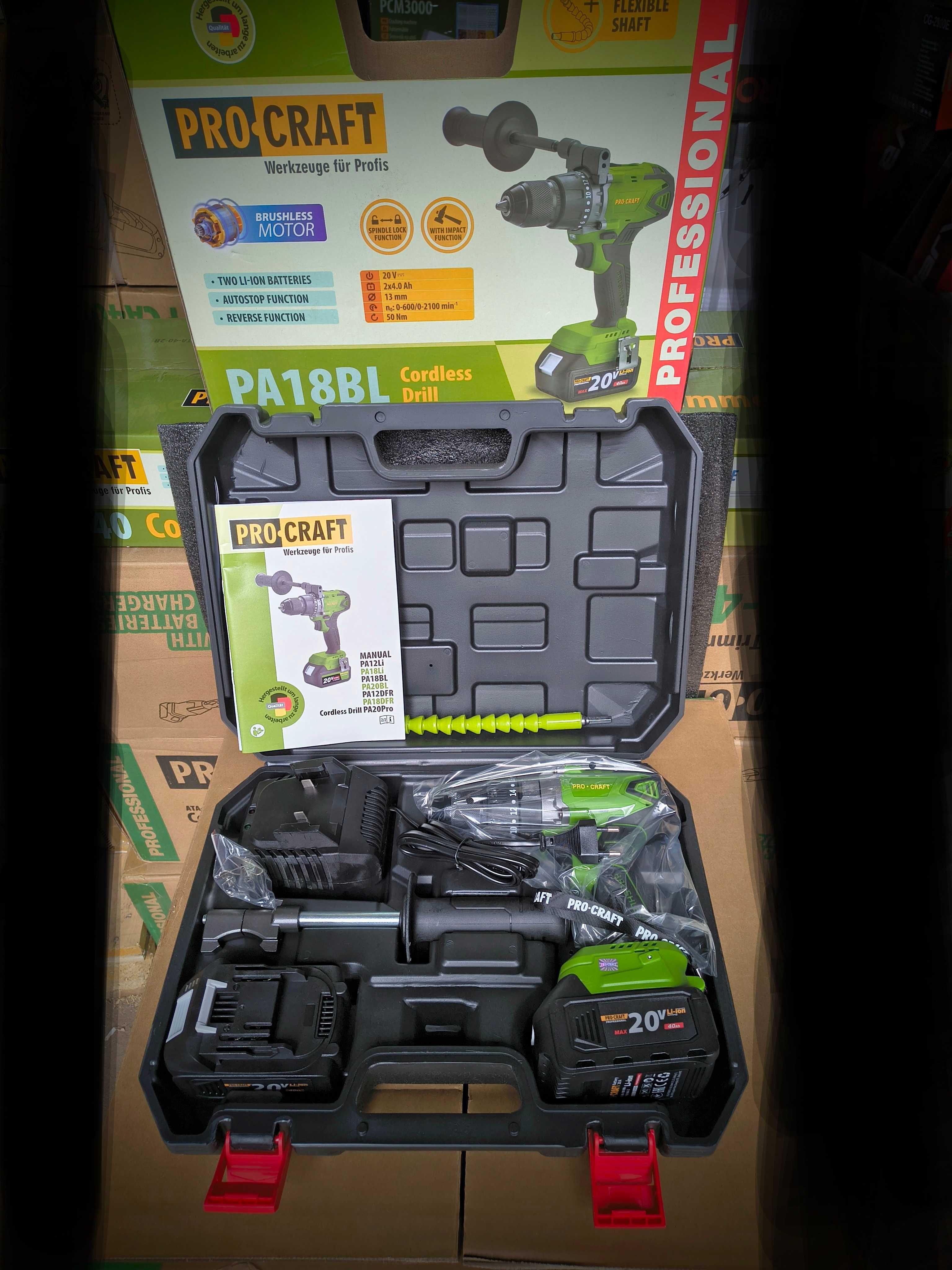 Акція! Ударний шуруповерт Procraft Pa18BL Extra Universal