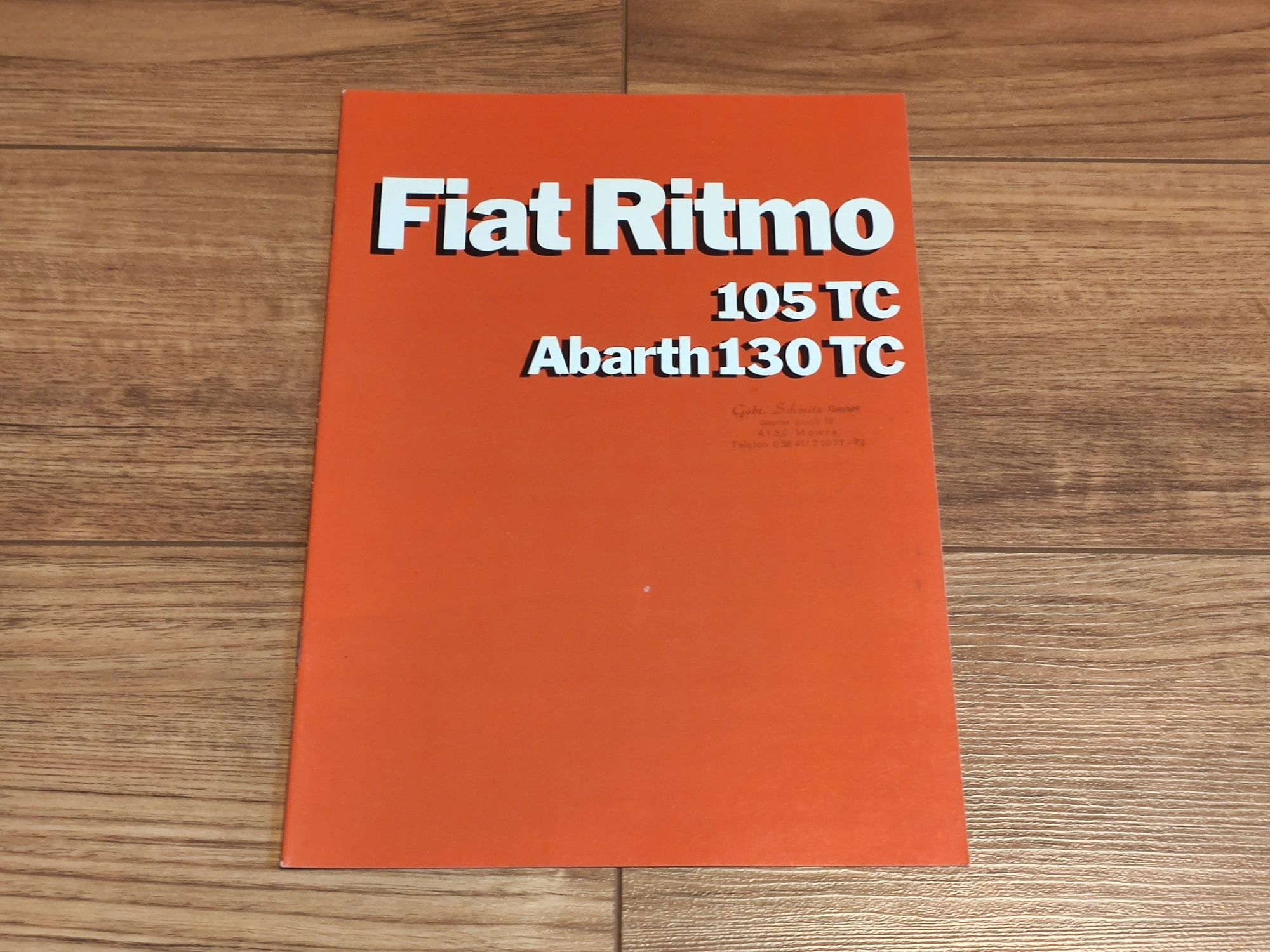 Prospekt katalog folder FIAT RITMO 105 TC / ABARTH 130 TC - 1985 r. -