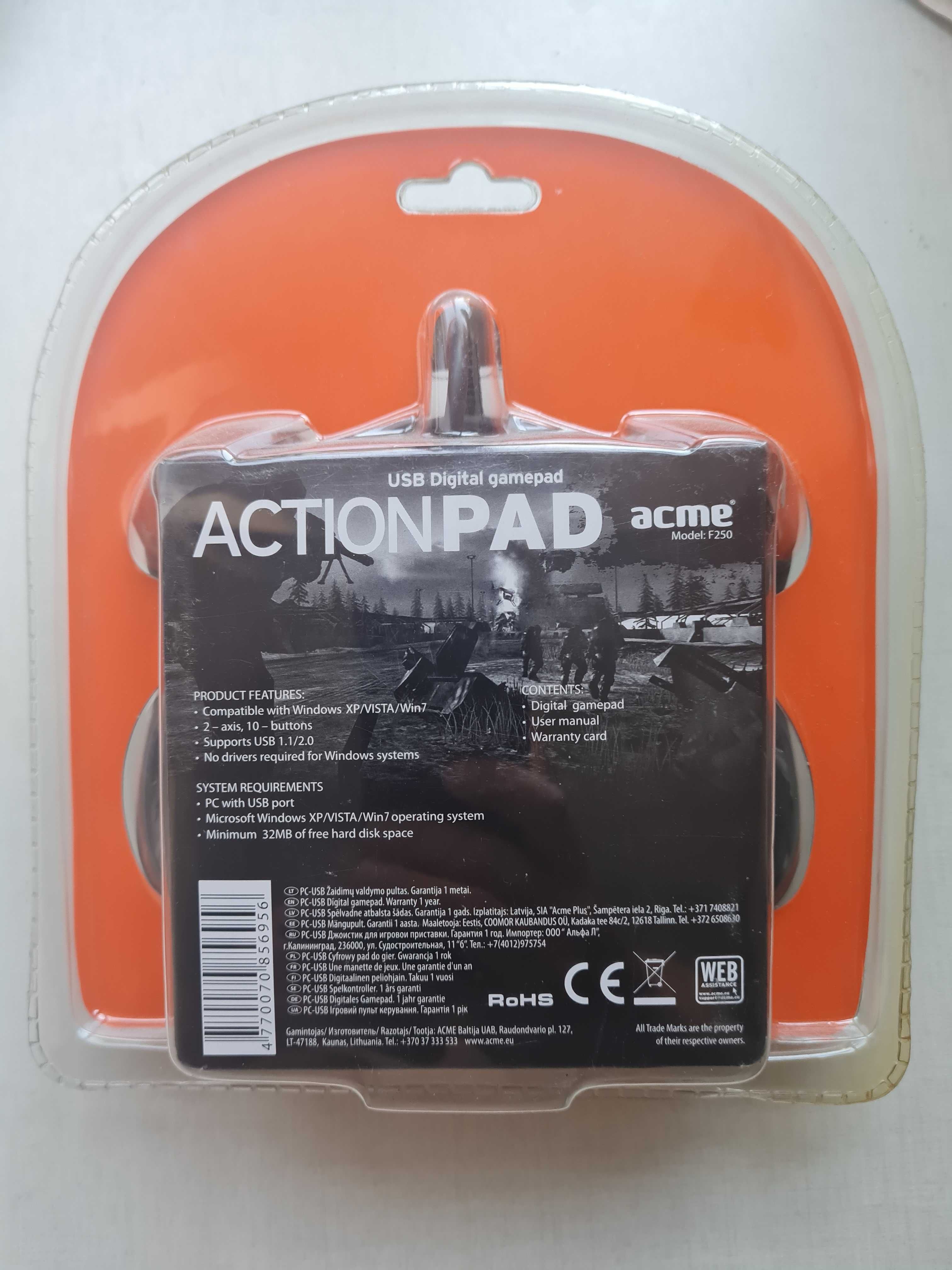 Джойстик игровой Acme F-250  c USB разьемом ( новый )
