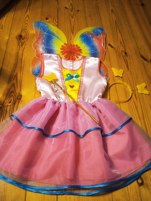 Nowy Strój Motylka 116 Motyl Skrzydła Dzwoneczek Wróżka