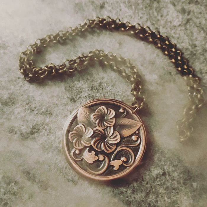 Wisior miedziany oksydowany 50mm solidny