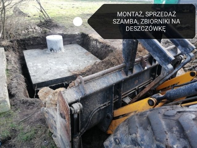 Szambo Szamba zbiornik deszczówkę beton plastikowy Wykop Montaż drenaż