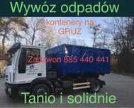 kontener na gruz, odpady poremontowe, wełna, styropian, papa, wywóz