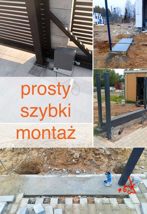 Ogrodzenie frontowe na wymiar furtka brama przesuwna dwuskrzydłowa