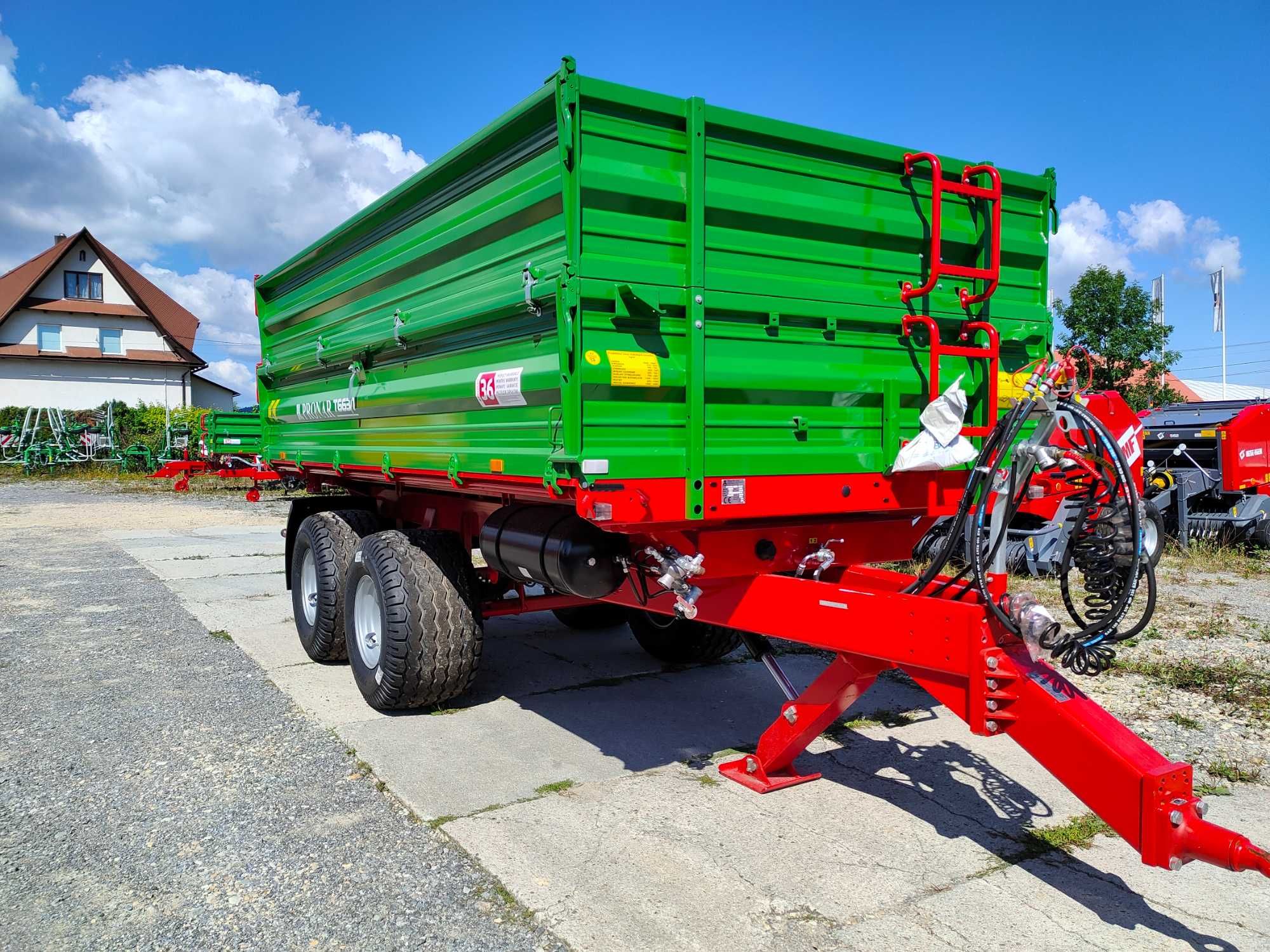 Przyczepa tandem Pronar T663/1 - podwójne burty, stopa hydrauliczna