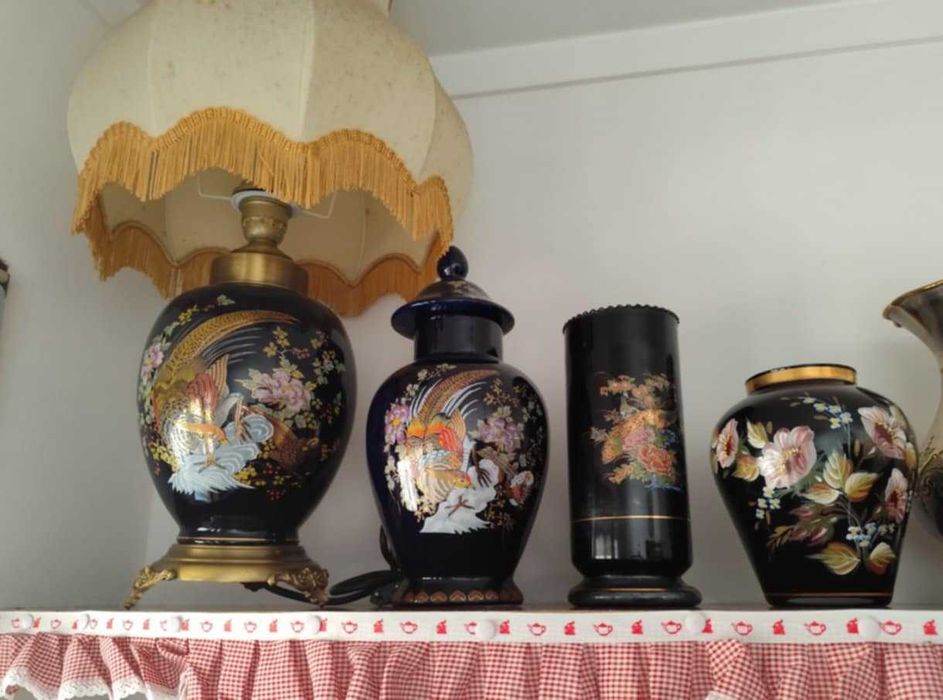 4 peças porcelana pintada