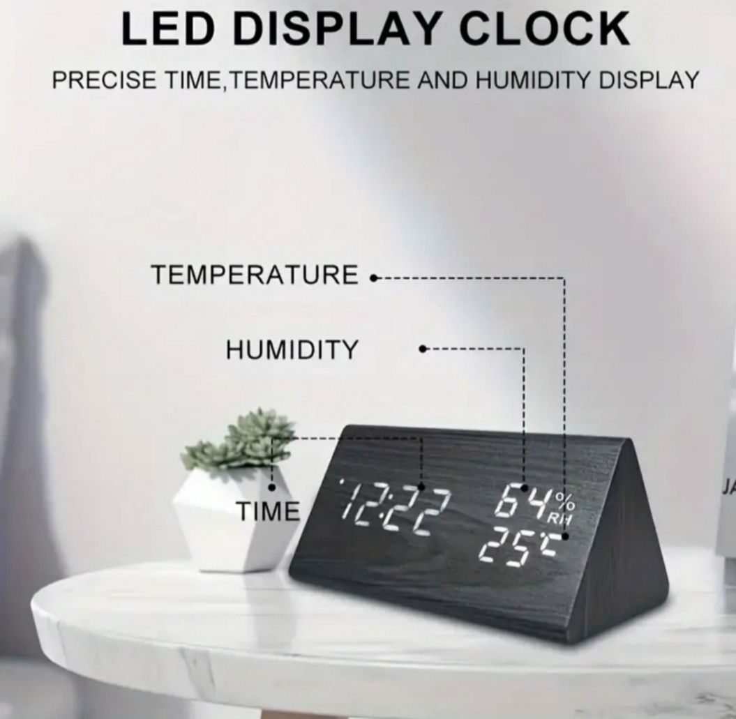 Zegar biurkowy LCD na baterie
