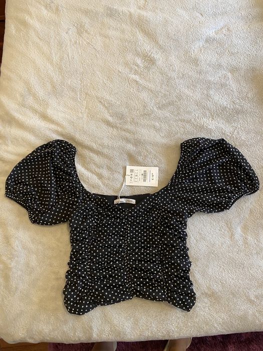 Top com manga em balão NOVO