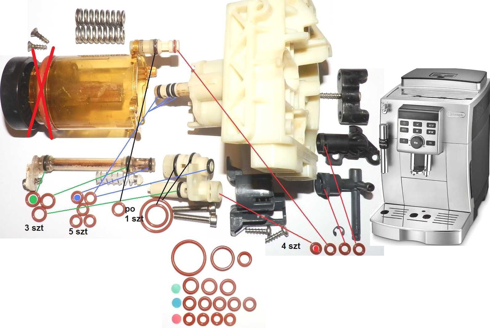 Tłok górny infuzor ekspres ECAM Delonghi Dinamica Eletta PrimaDona