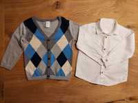 Koszula Zara i kardigan dla chłopca 92