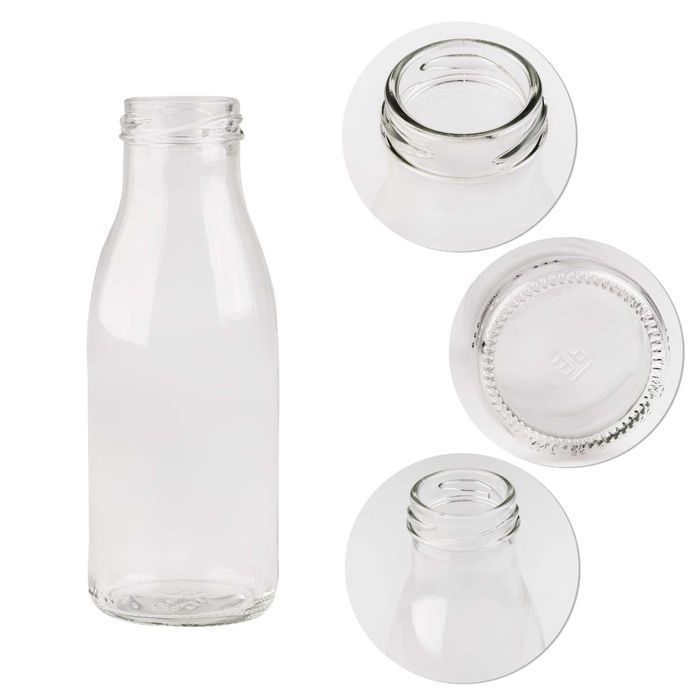 50x butelka Sok 250ml szklana na soki, wodę, mleko, nalewki z zakrętką