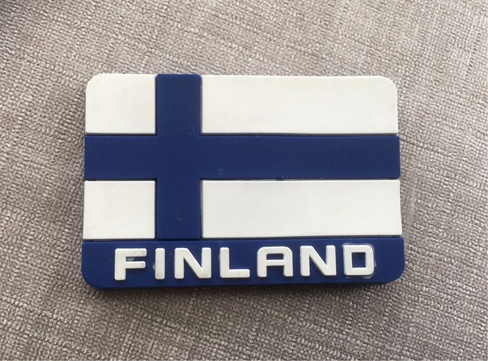 Magnes na lodówkę gumowy z Finlandii - Finlandia flaga fińska Finland