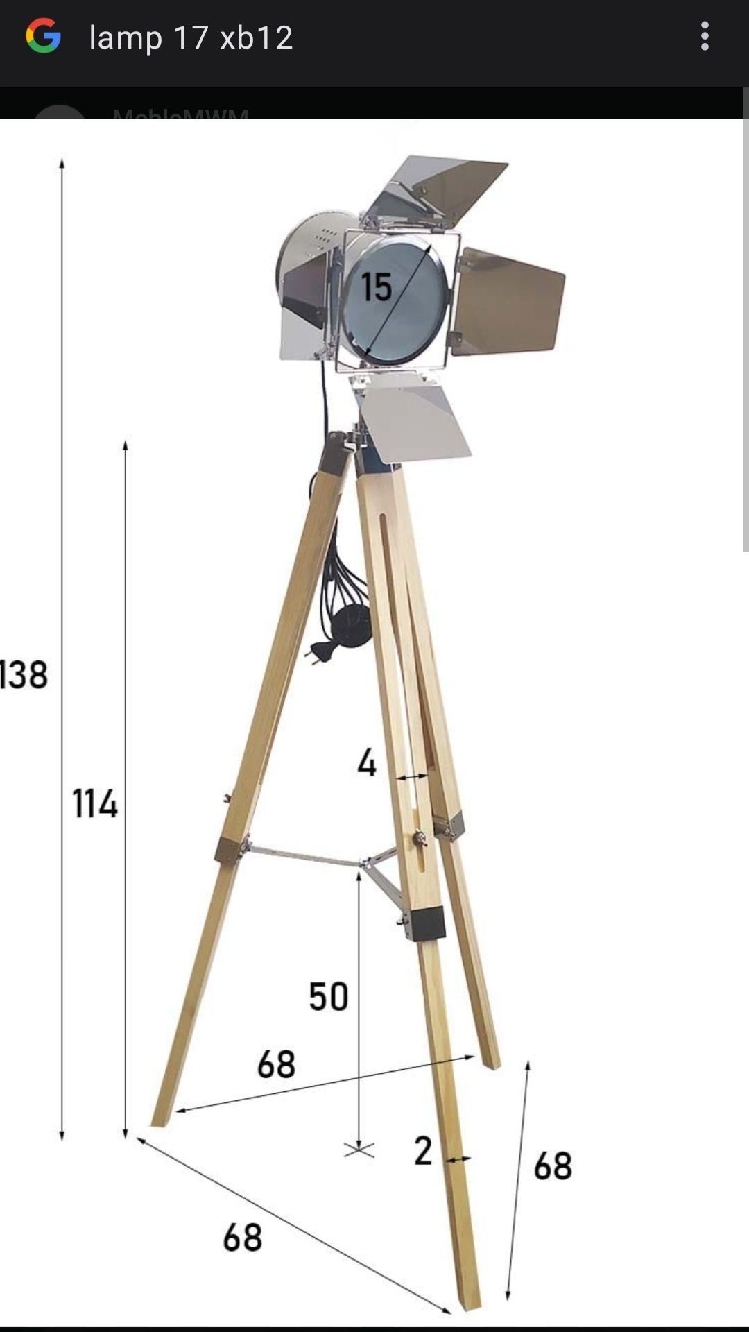 Nowa nowoczesna lampa stojąca