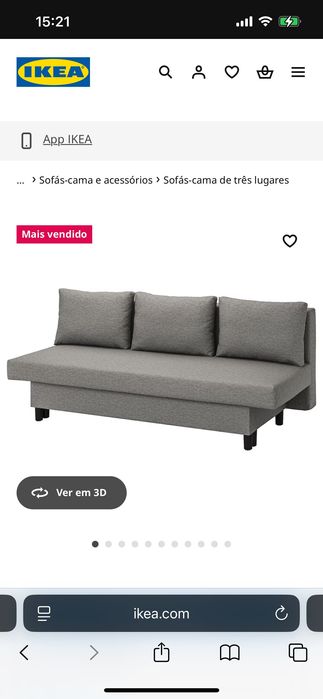 ÄLVDALEN
Sofá-cama 3 lugares, Knisa bege acinzentado