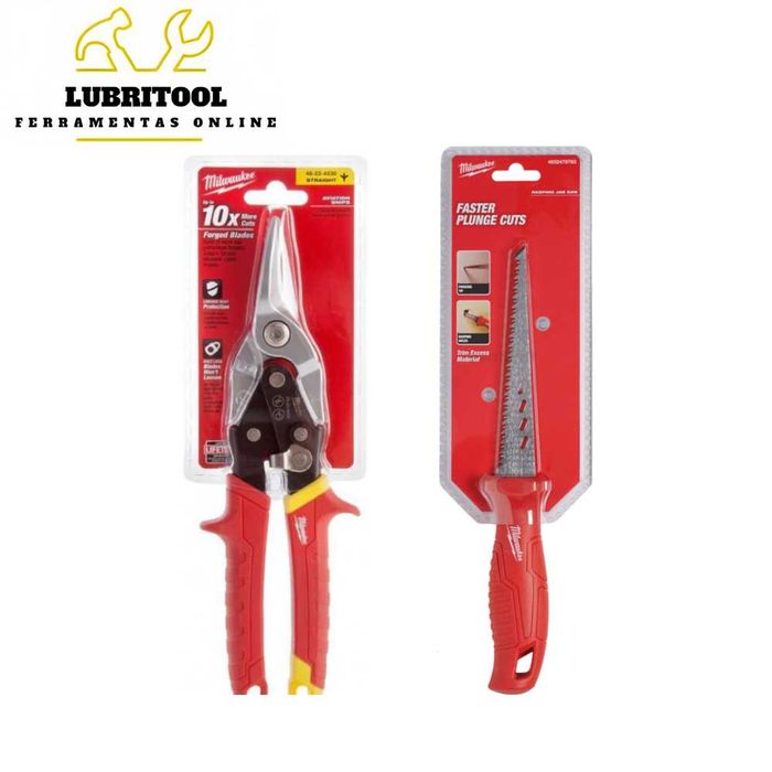 MILWAUKEE Tesoura Chapa + Serra Manual para Gesso | NOVAS