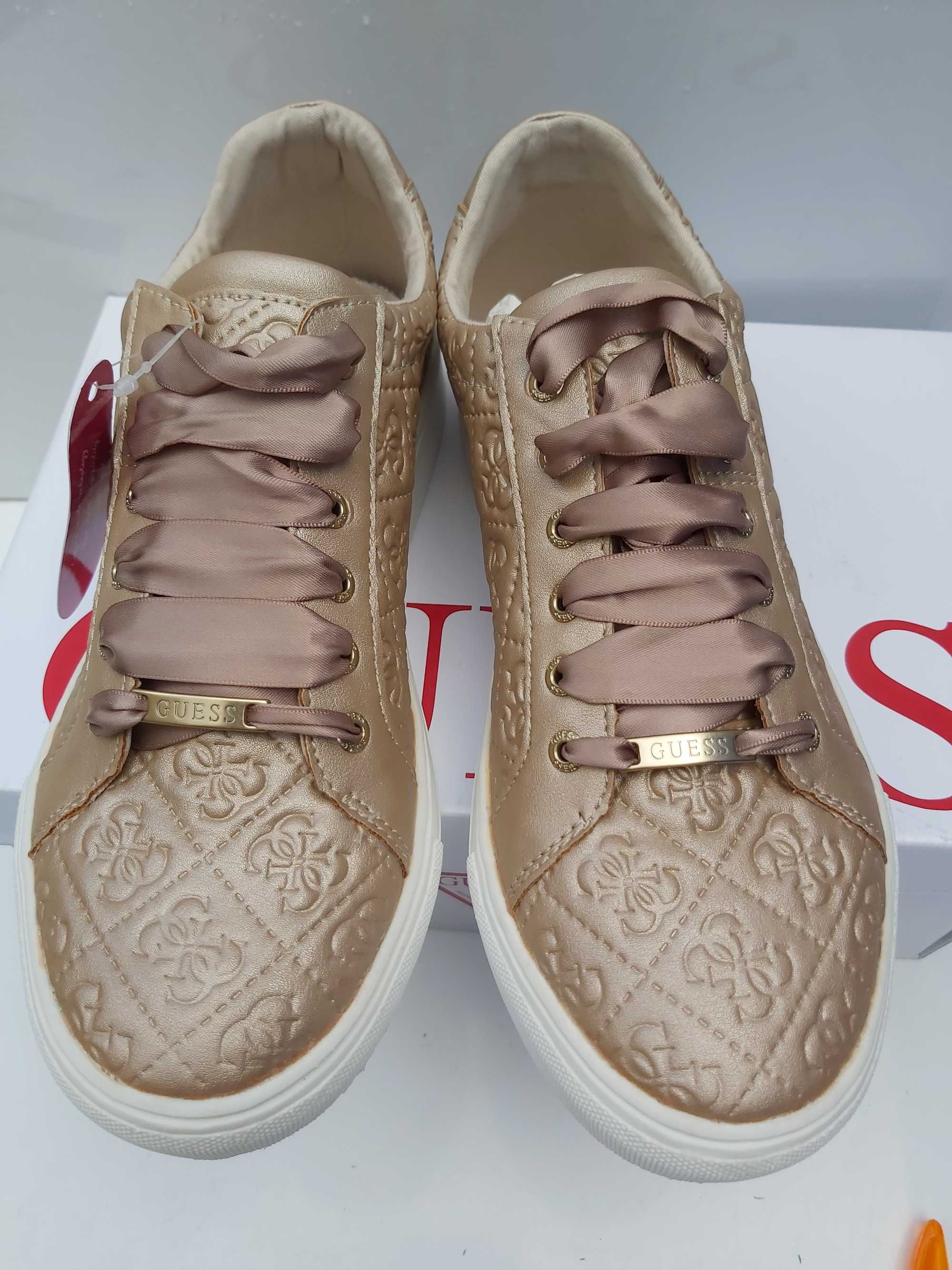 SP NOWE sneakersy GUESS złote trampki monogram rozmiar 39