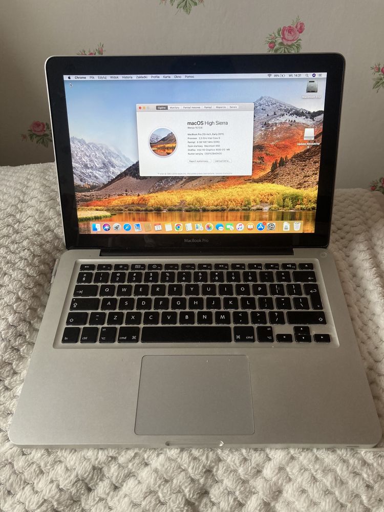 MacBook Pro 13, early 2011, 256 GB SSD, i5 8GB RAM