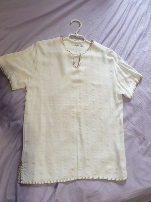 Льняная  футболка вышиванка