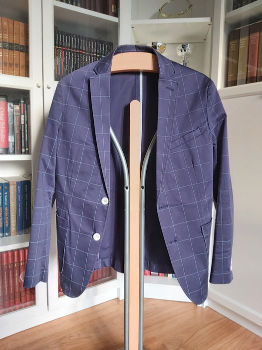 Marynarka Męska - niebieska w kratę. ZARA MEN. R.46