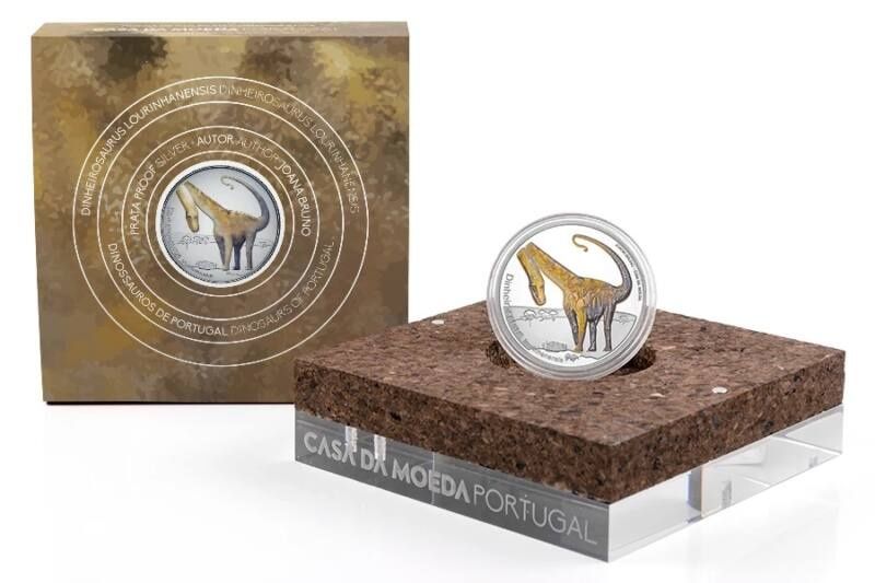 Coleção das 3 moedas de 5€ Prata Proof Dinossauros