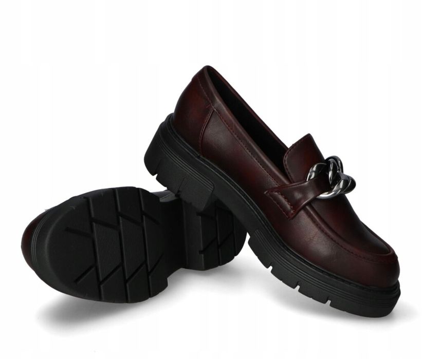 Markowe Mokasyny Marco Tozzi Bordowe roz.39