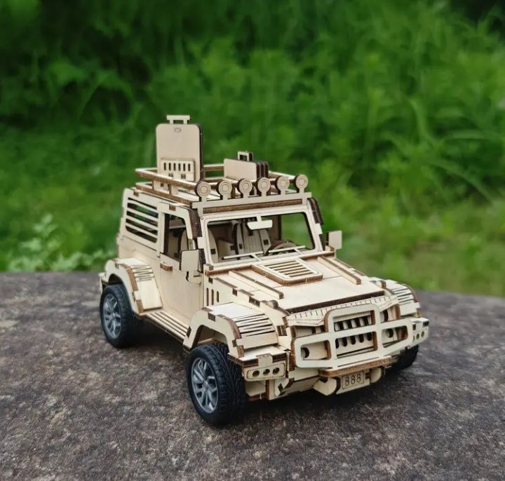 Пазл 3D дерев'яний конструктор позашляховик джип для дітей та дорослих