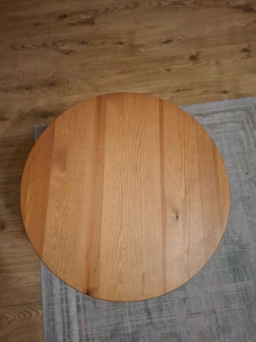 Stolik kawowy sosnowy, średnica 50 cm