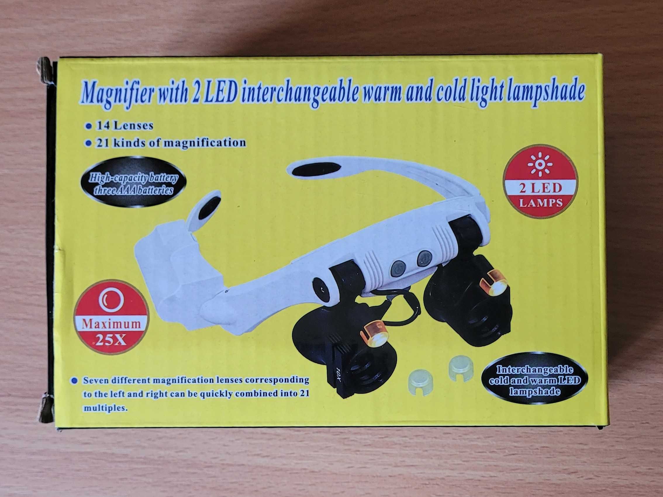 Lupa LED Opaska na głowę z wieloma soczewkami  powiększającymi LED