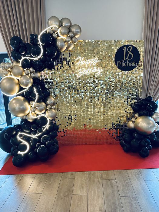 Ścianka balon chrzest Komunia dekoracja