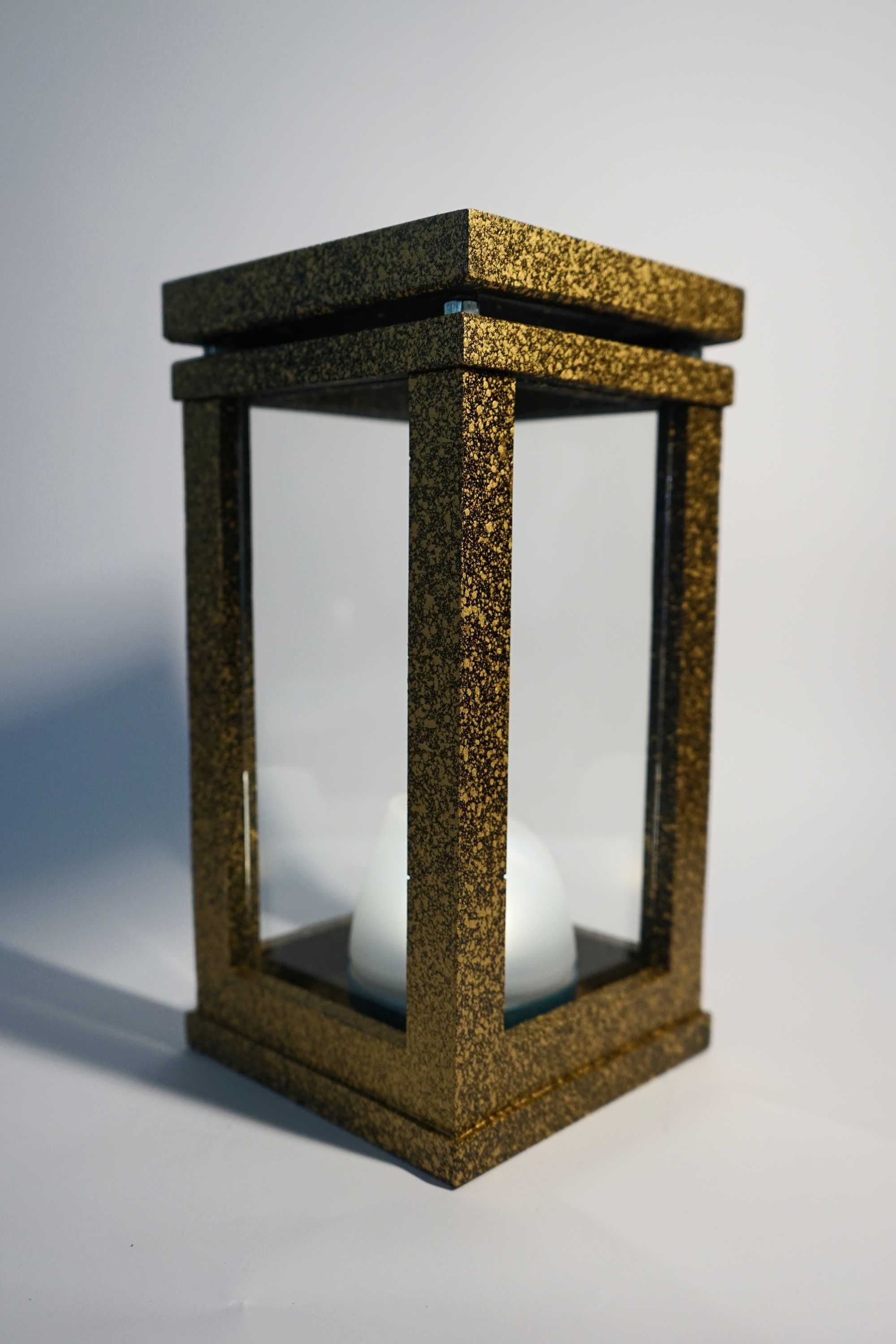 Złoty znicz żywiczny lampion classico