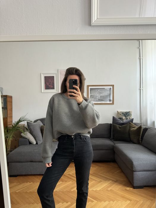 ZARA bluza, crewneck, szara, roz. L