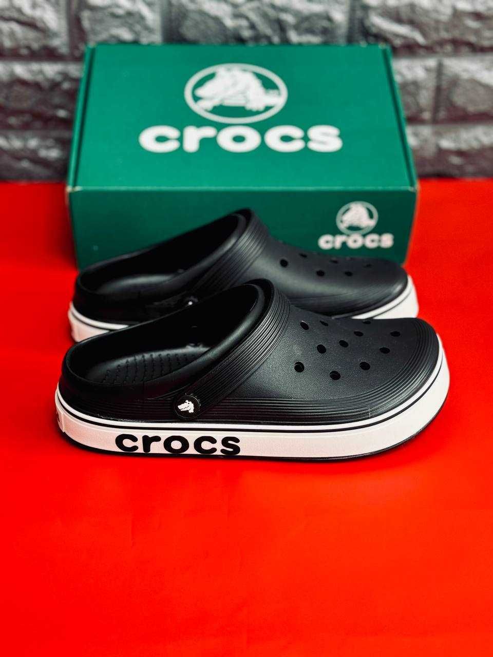 Топ-качество! Crocs мужские Шлепай легко! Тапочки Крокс black\white