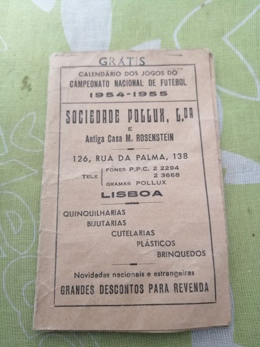 Calendário de jogos campeonato de futebol de 1954 /1955