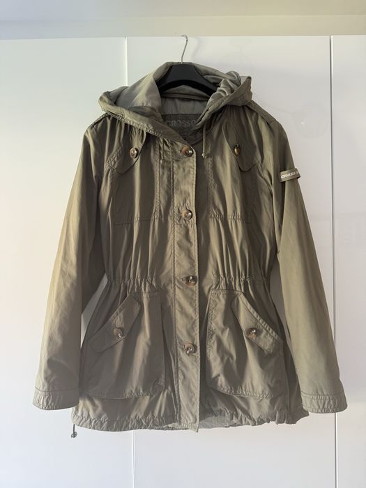 Damska kurtka parka plaszcz przeciwdeszczowa M L klasyk super stan