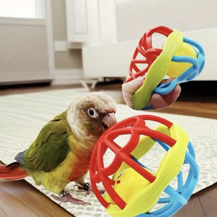 Велика іграшка-м'яч для великого папуги - кольоровий, міцний