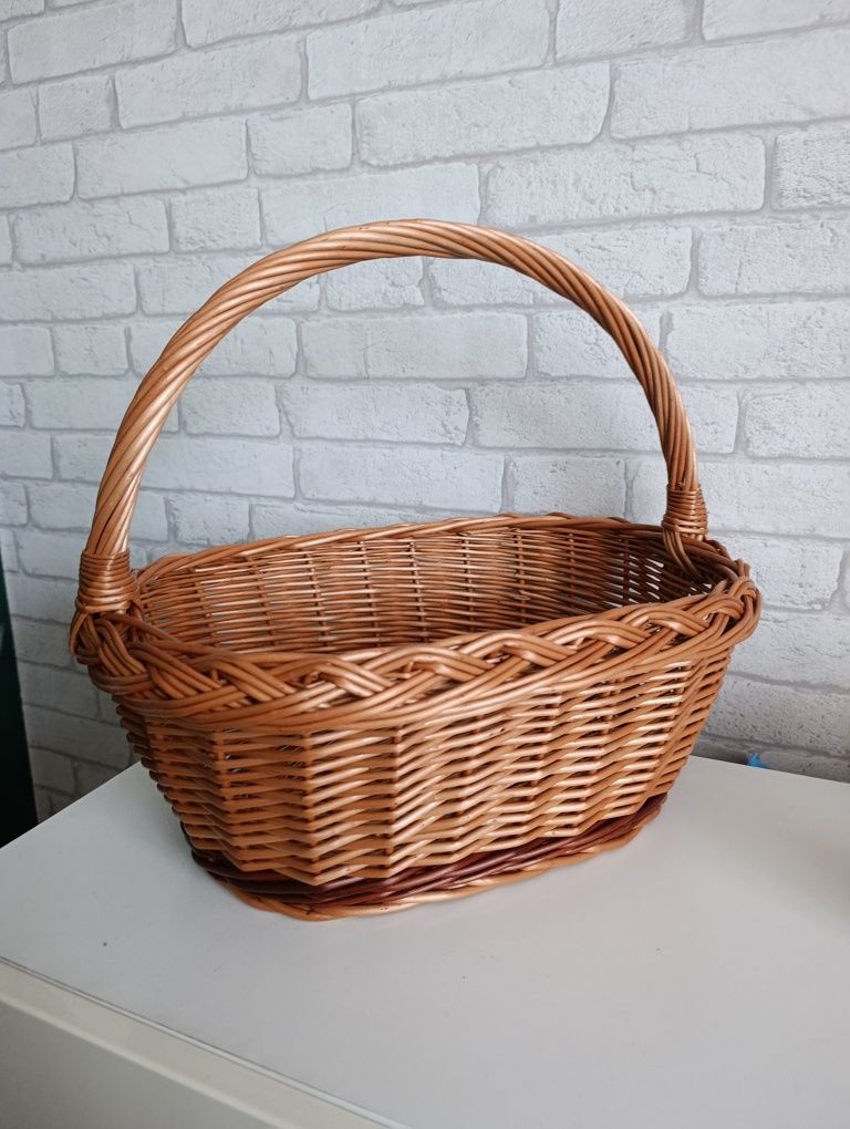 Kosz wiklinowy na zakupy grzyby koszyk prezentowy piknikowy