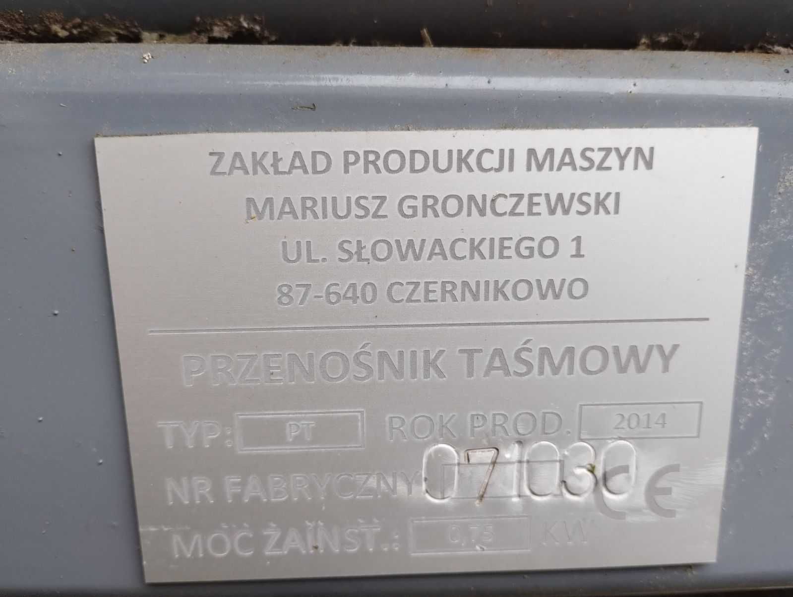 Taśmociąg 10m przenośnik taśmowy