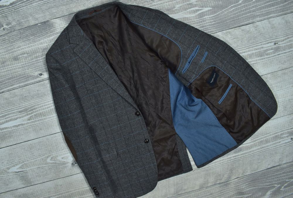 Mario Conti Wełniana Tweedowa Marynarka Męska 56