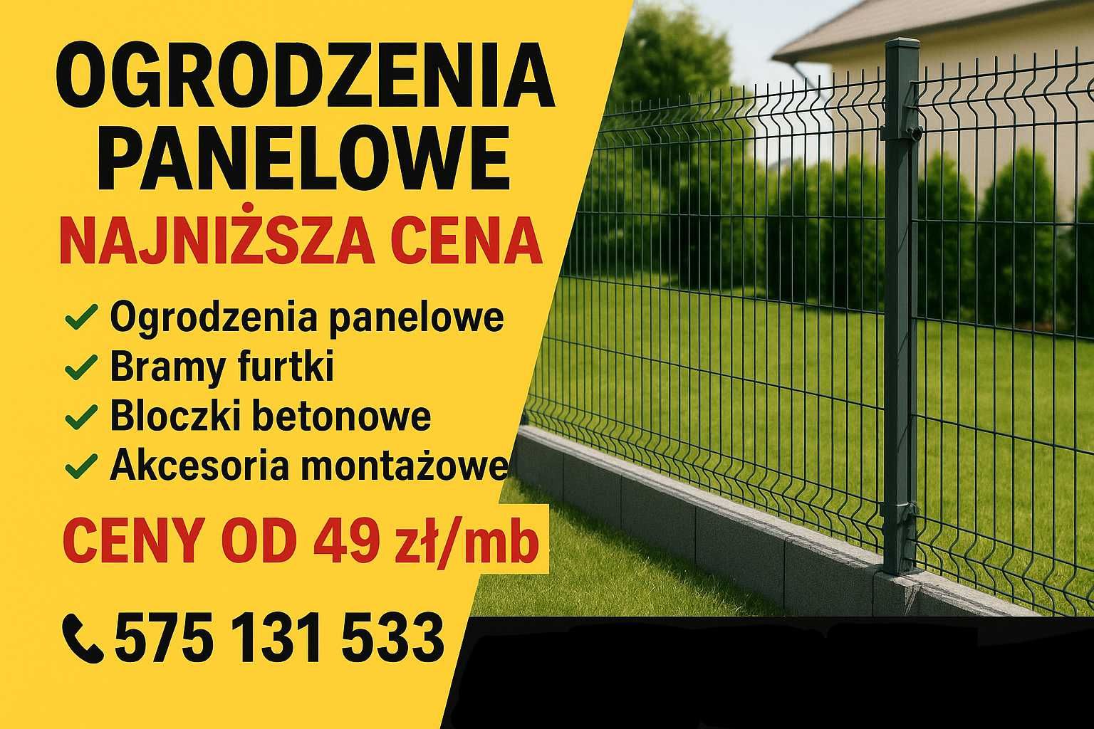 Ogrodzenia panelowe Bramy Furtki Bloczki betonowe