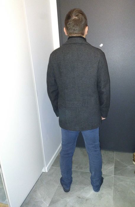 Płaszcz męski ciemnoszary SMOG