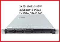 Сервер HP DL 360 G9 2x E5-2603 v3 24-ядра 32Gb 2x 500W Gen9