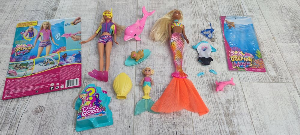 Barbie nurkowanie z delfinami delfinek syrenka strój 4 zestawy